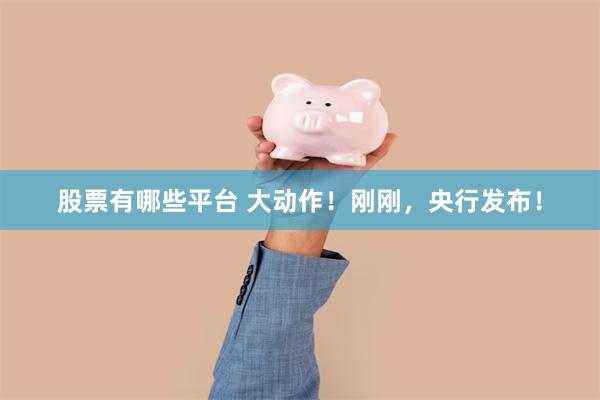 股票有哪些平台 大动作！刚刚，央行发布！