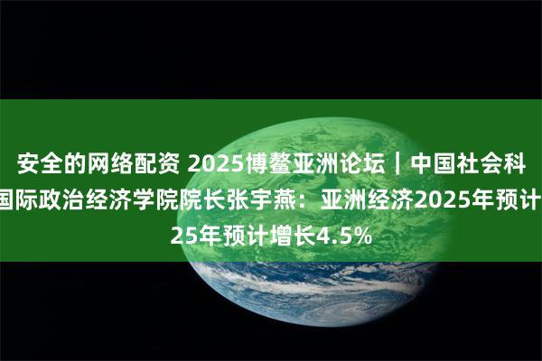 安全的网络配资 2025博鳌亚洲论坛｜中国社会科学院大学国际政治经济学院院长张宇燕：亚洲经济2025年预计增长4.5%