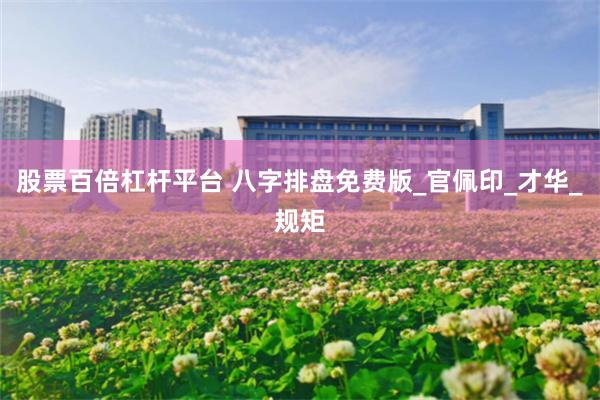 股票百倍杠杆平台 八字排盘免费版_官佩印_才华_规矩