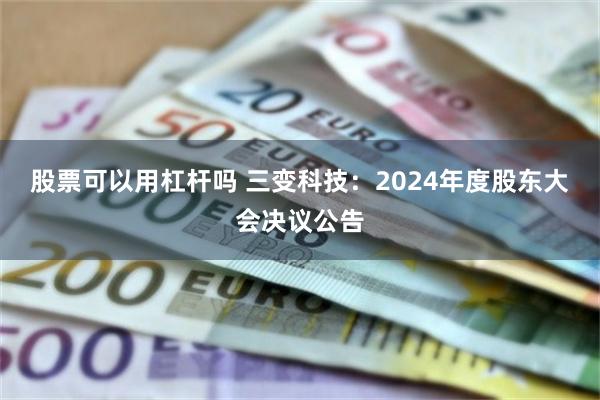 股票可以用杠杆吗 三变科技：2024年度股东大会决议公告