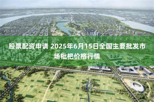 股票配资申请 2025年6月15日全国主要批发市场枇杷价格行情