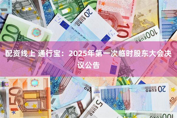 配资线上 通行宝：2025年第一次临时股东大会决议公告