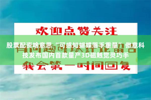 股票配资啥意思 “可感知蝴蝶落手重量” 傲意科技发布国内首款量产3D磁触觉灵巧手