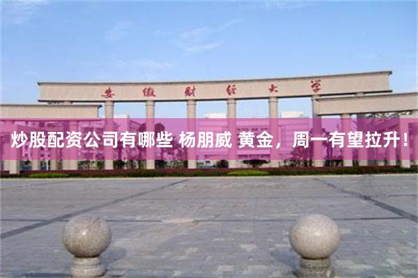 炒股配资公司有哪些 杨朋威 黄金，周一有望拉升！