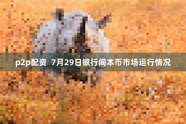 p2p配资  7月29日银行间本币市场运行情况