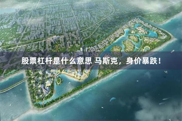 股票杠杆是什么意思 马斯克，身价暴跌！
