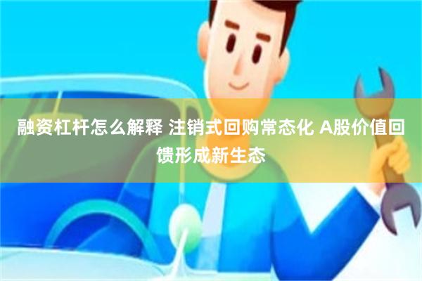 融资杠杆怎么解释 注销式回购常态化 A股价值回馈形成新生态