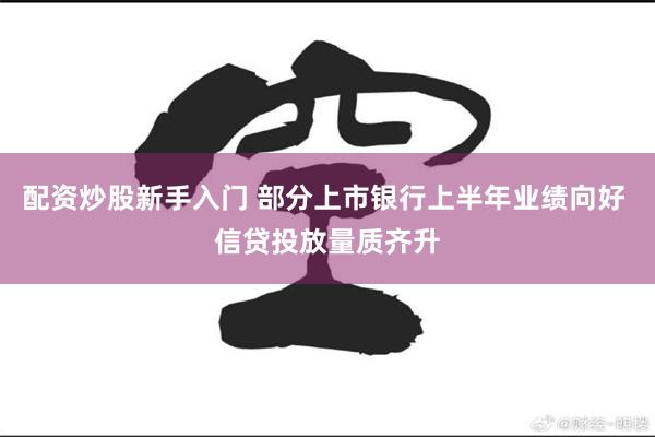 配资炒股新手入门 部分上市银行上半年业绩向好 信贷投放量质齐升