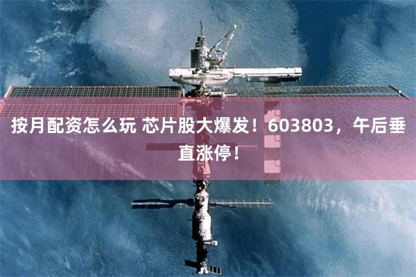 按月配资怎么玩 芯片股大爆发！603803，午后垂直涨停！