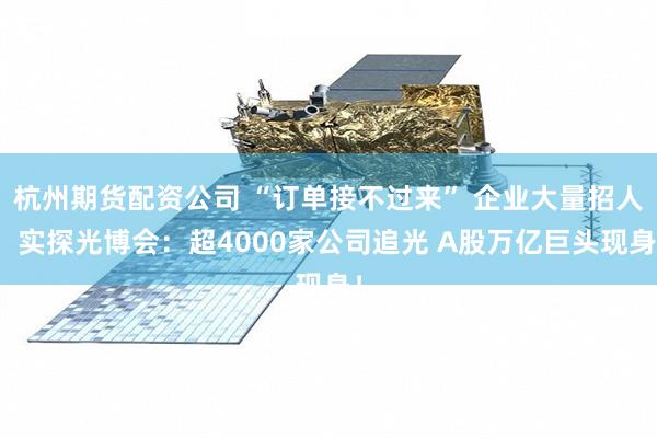 杭州期货配资公司 “订单接不过来” 企业大量招人!实探光博会:超4000家公司追光 A股万亿巨头现身!